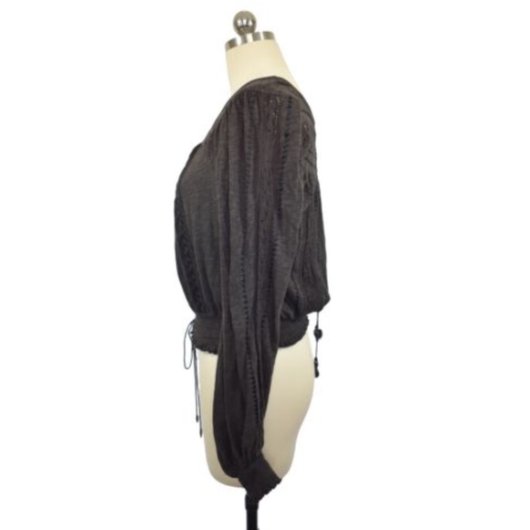 🛍💸🛒Free People Brown Bohemian Top Sz XS - Picture 5 of 8